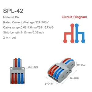 Universal Electrical Quick Wiring Connector for 220V 17 S8e911558ed0f45a7bedf0e3e4d296a868