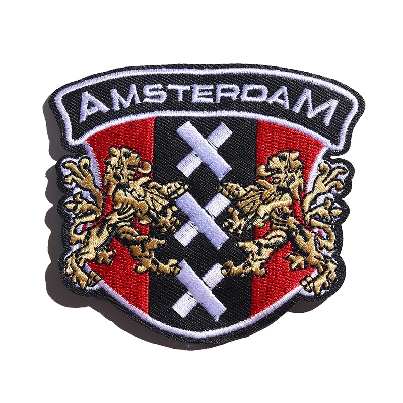 Amsterdam Embroidered Iron-On Patch 9x8.9 cm 4 Amsterdam Embroidered Iron-On Patch 9x8.9 cm - Image 4