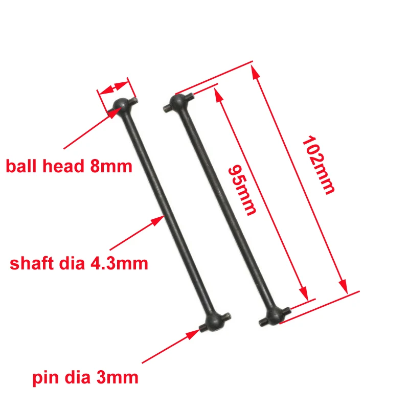 RC Car Dog-Bone Drive Shaft Set 80.5-139.5mm 9 RC Car Dog-Bone Drive Shaft Set 80.5-139.5mm - Image 9