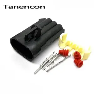 3 Pin Black Metri-Pack Connectors Set of 3 18 S8f6422a691c044d9b5eabc20af5ceb43t