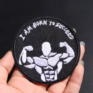 Black Round Punk Bodybuilding Motivational Patch