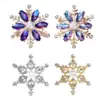 Crystal Snowflake Brooch with Colorful Accents