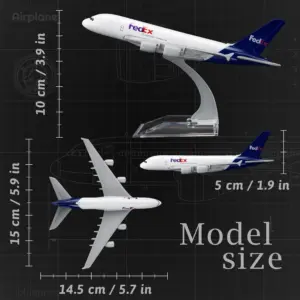 FedEx A380 Diecast Model Aircraft 16cm Scale 11 S8fbcf232433244ed9cbbcd1aa8ca3c16g