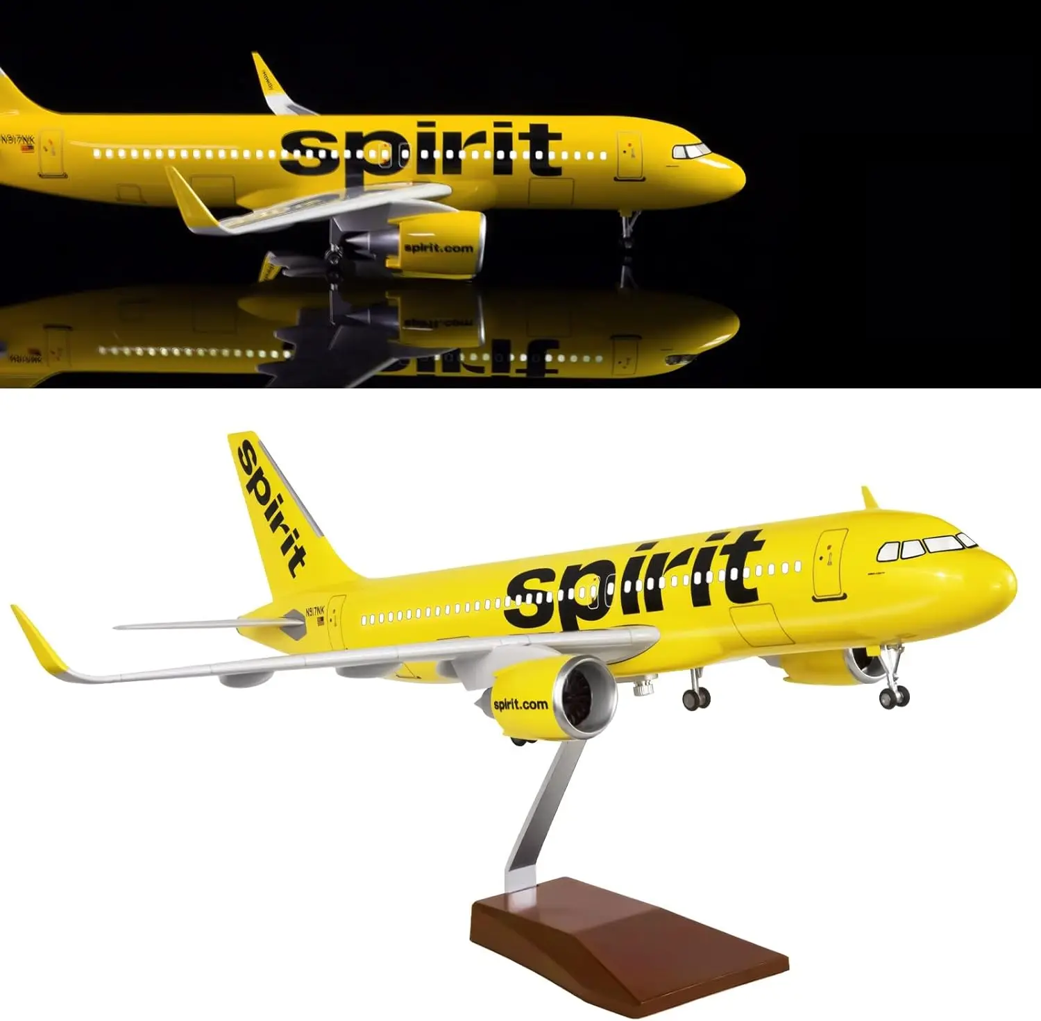 A320 Spirit Airlines Dreamliner Model 47cm with LED Options 2 A320 Spirit Airlines Dreamliner Model 47cm with LED Options - Image 2