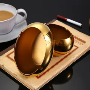 Elegant Stainless Steel Ashtray in Gold or Silver 11 S9011c57703da43c9a4214b91eaa4f168p