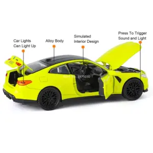 1:32 Scale BMW M4 Diecast Model in Yellow 15 S901fd3dcaaf94ca9b07fd3f48fba9be0T