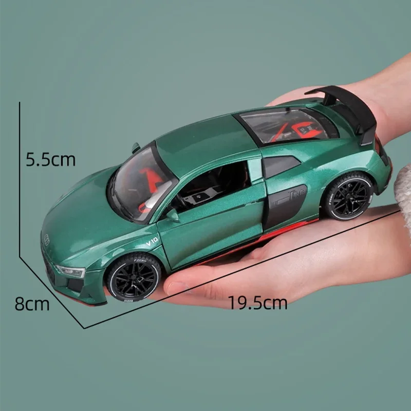 Vibrant Green 1:24 R8 V10 Plus Diecast Model 6 Vibrant Green 1:24 R8 V10 Plus Diecast Model - Image 6