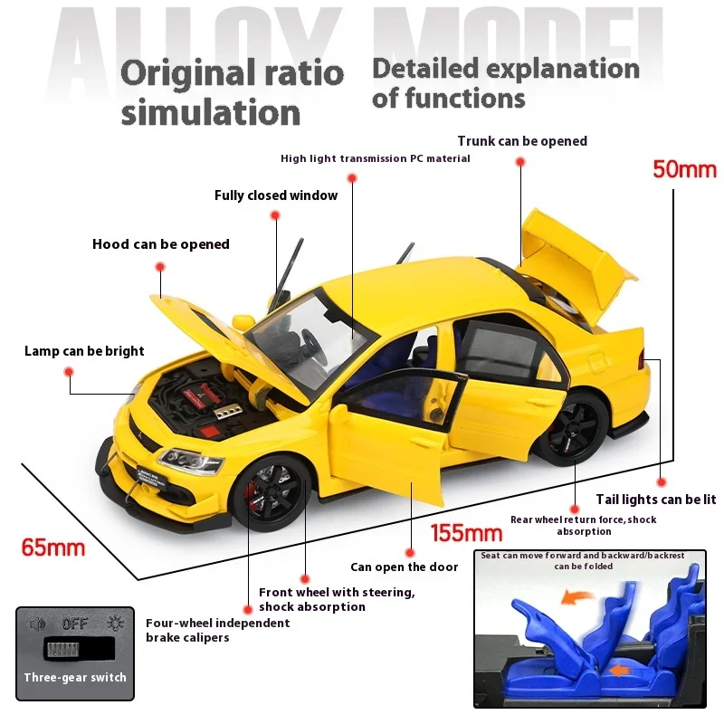 1:32 Mitsubishi Lancer Evolution Diecast Model 2 1:32 Mitsubishi Lancer Evolution Diecast Model - Image 2