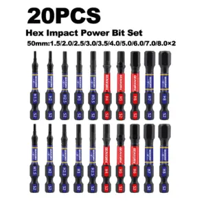 Impact-Resistant Hex Bits Set 1.5mm-8.0mm 16 S907bb5c27f134b829783180be69471caf