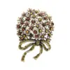 Vintage Floral Brooch with Gem Accents