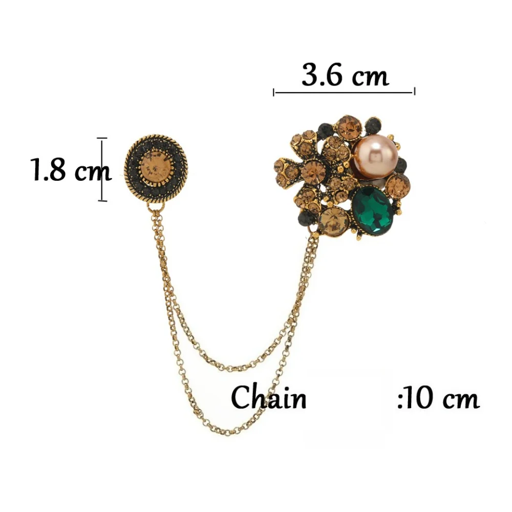 Vintage Gemstone Brooch with Chains 2 Vintage Gemstone Brooch with Chains - Image 2