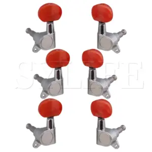Chromed Folk Guitar Tuning Pegs with Red Knobs 4 S90bf58d806ae4e419b3b4743a5078d071