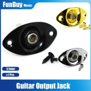 Rectangle Guitar Jack Socket 1/4" Metallic Finish