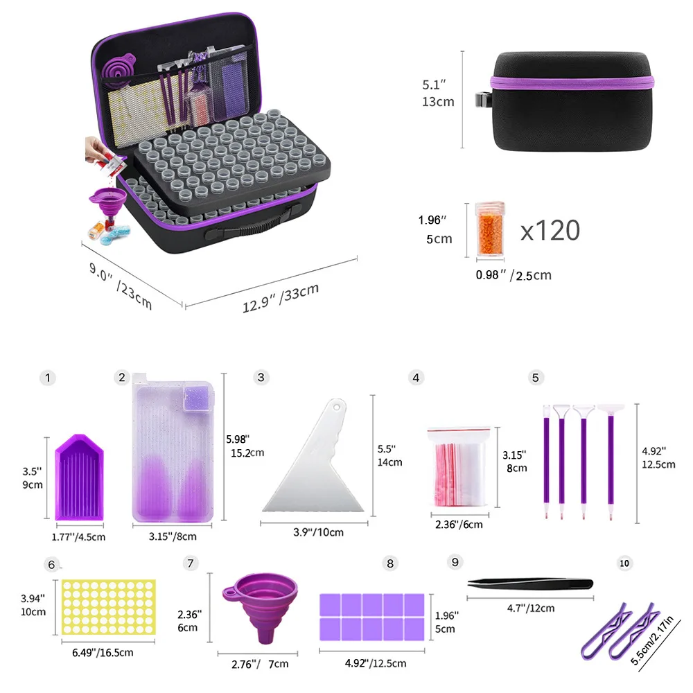 Large Capacity Diamond Painting Toolkit Set in 30/60/120 Slots 7 Large Capacity Diamond Painting Toolkit Set in 30/60/120 Slots - Image 7