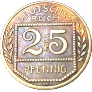 Antique German 25 Pfennig Coin Replica