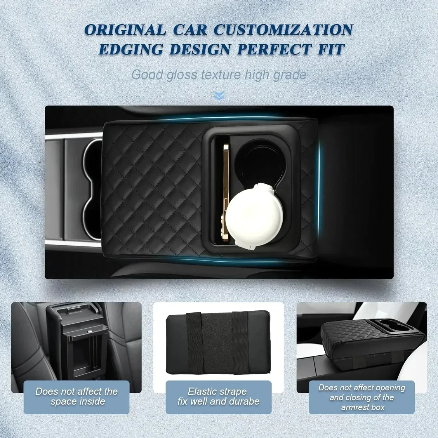 Luxury Car Armrest Cushion with Cup Holders 6 Luxury Car Armrest Cushion with Cup Holders - Image 6