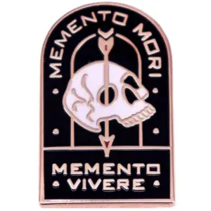 Memento Mori Gothic Skull Metal Pin Badge