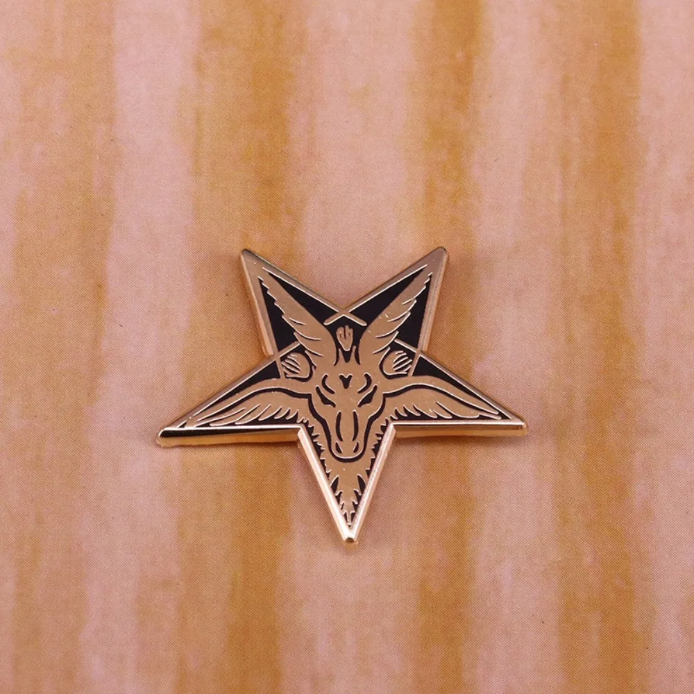 Star Shaped Baphomet Goat Brooch Accessory 6 Star Shaped Baphomet Goat Brooch Accessory - Image 6