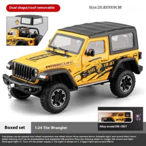 Vibrant Yellow 1:24 Diecast Jeep Model by CCA 19 S9208a1ce773a4aad946acb029409898cB