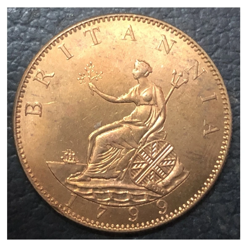 Vintage 1799 Half Penny Copper Replica Coin 3 Vintage 1799 Half Penny Copper Replica Coin - Image 3