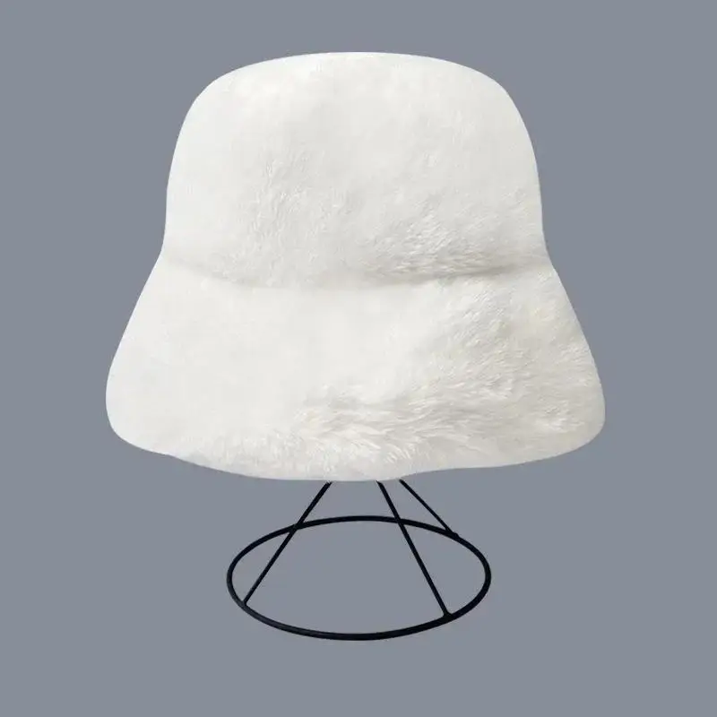 Beige Imitation Mink Fur Bucket Hat for Women 8 Beige Imitation Mink Fur Bucket Hat for Women - Image 8
