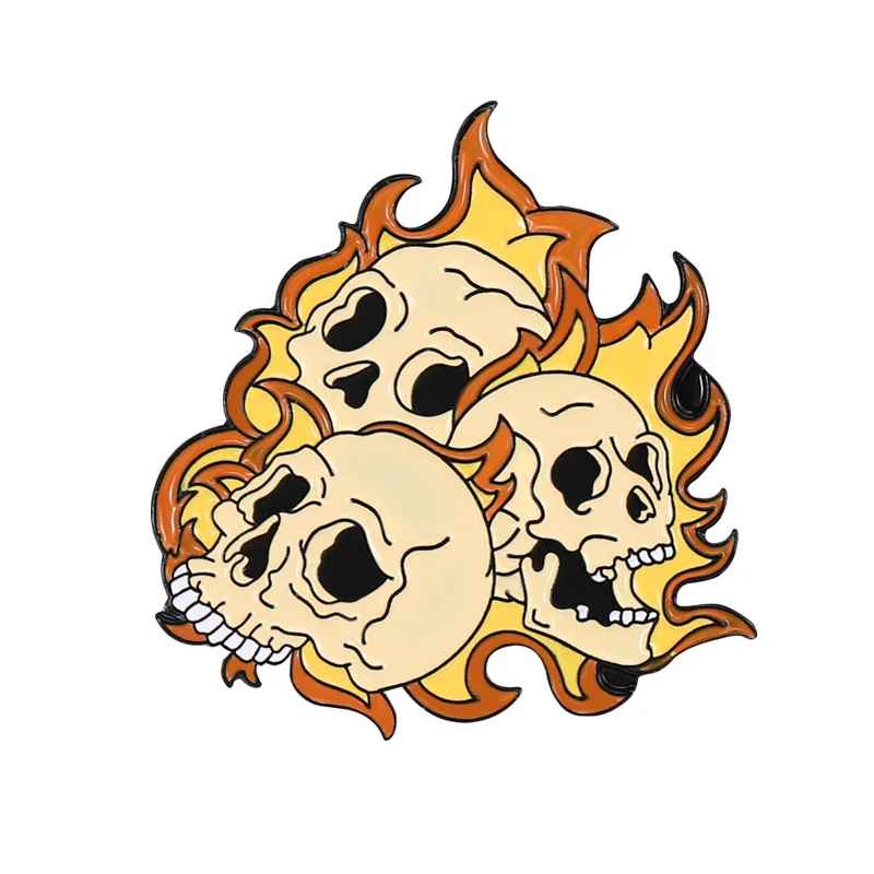 Gothic Skeleton Flame Skull Brooch in Six Colors 10 Gothic Skeleton Flame Skull Brooch in Six Colors - Image 10