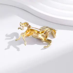 Golden Galloping Horse Brooch for Collectors 9 S9264124ea71540faa118dbd53b041c86A