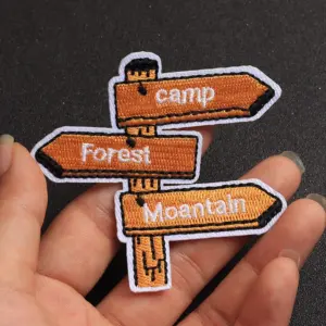 Set of 5 Cartoon Road Sign Iron-On Patches