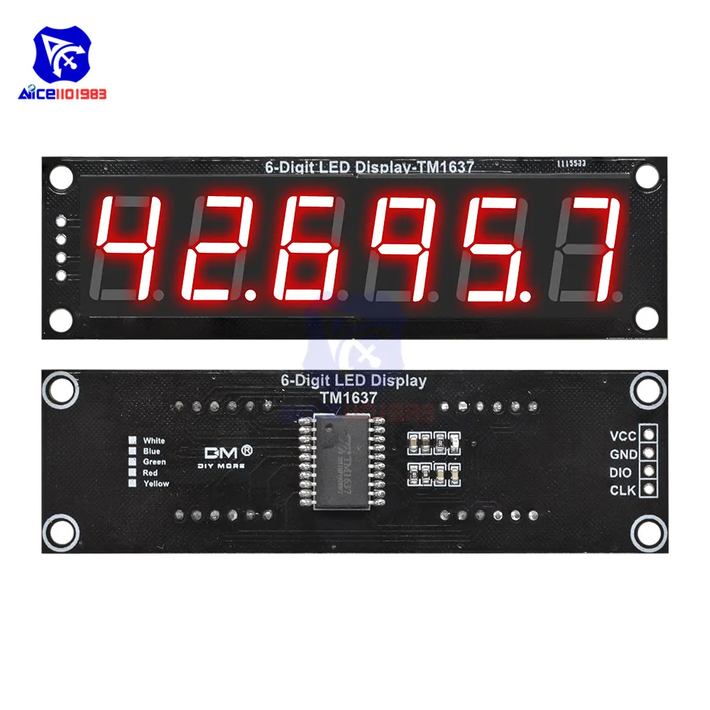 6-Digit Color TM1637 LED Display Module 8 6-Digit Color TM1637 LED Display Module - Image 8