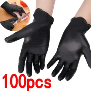 Black Disposable PVC Safety Gloves 50-100 pcs 14 S9326c4c174654d75abdfb269b016c1d5m