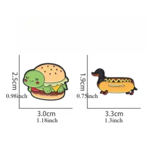 Playful Food Brooch Set with Cartoon Design 7 S932a35659b8942c9bbd0f4132e1636efO
