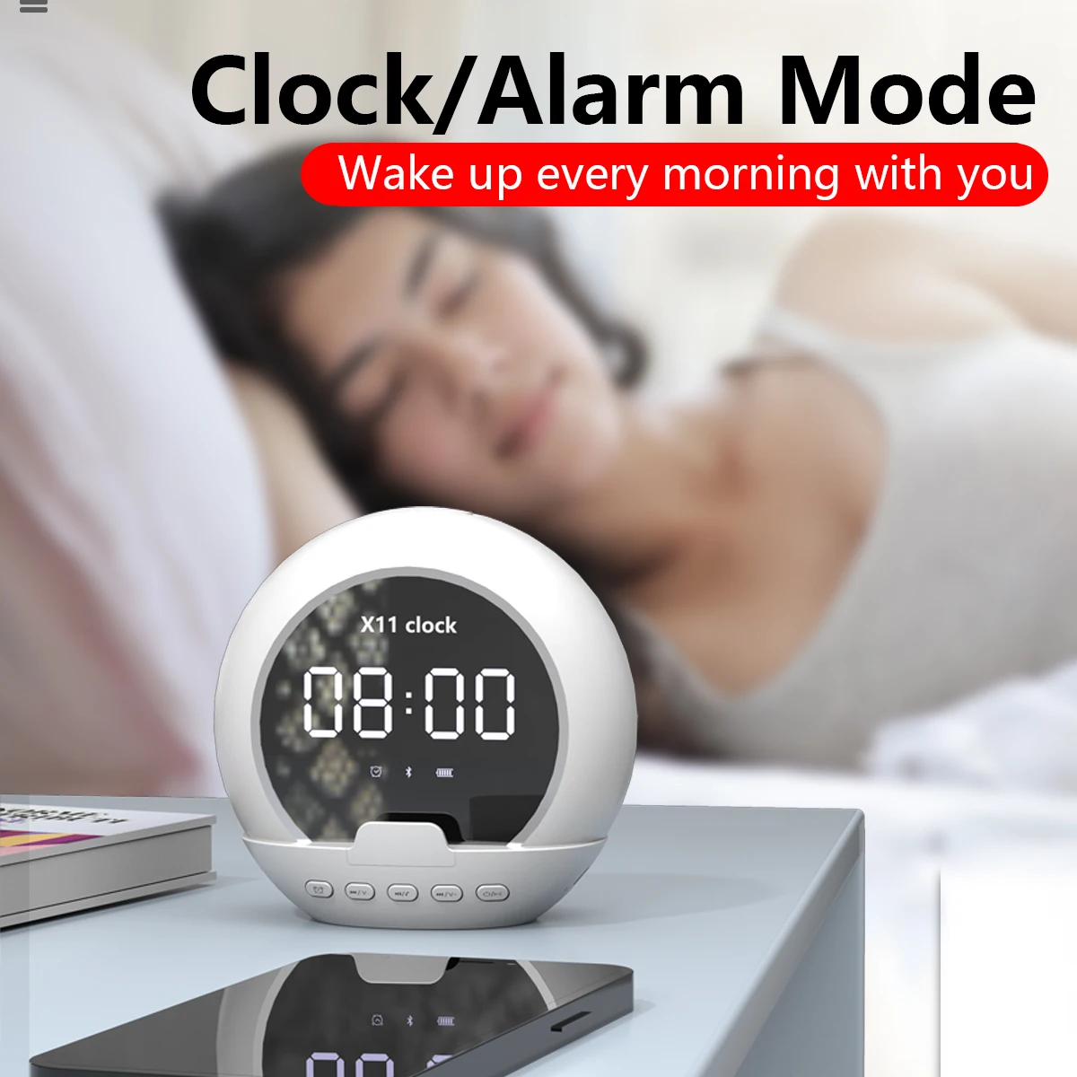 Bluetooth Digital Alarm Clock with Speaker 2 Bluetooth Digital Alarm Clock with Speaker - Image 2