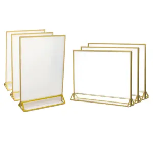 Gold Border Acrylic Sign Holder 10x15cm, 13x18cm, 15x21cm 11 S93b26e14b1df4c079230459f3909f5c4e