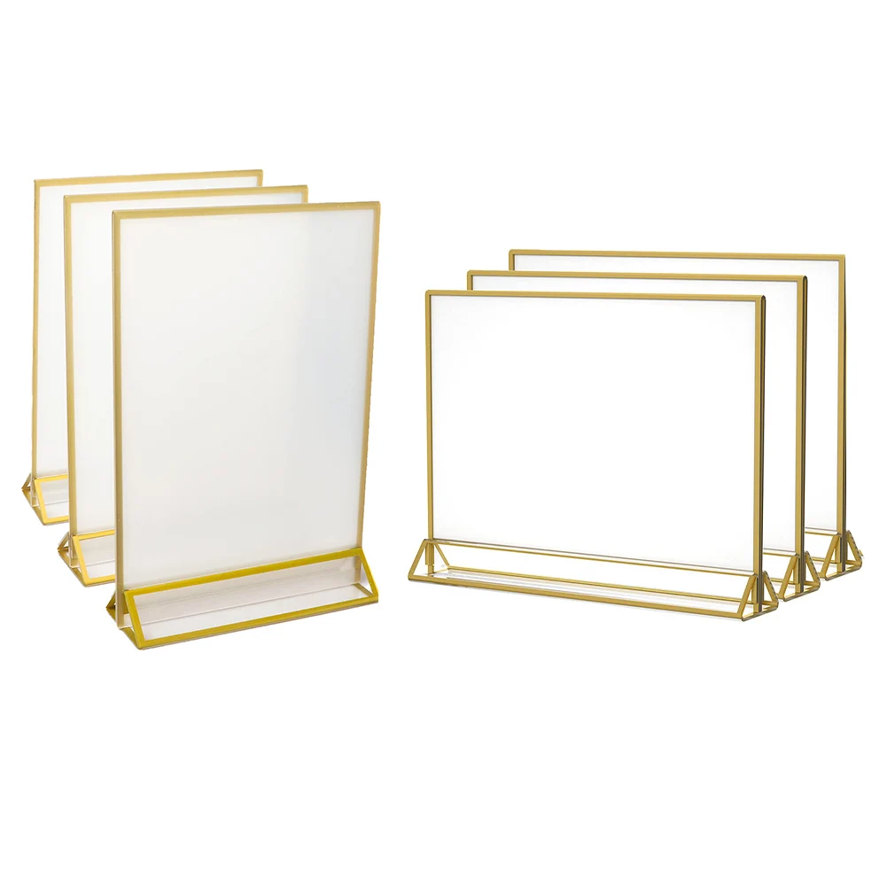 Gold Border Acrylic Sign Holder 10x15cm, 13x18cm, 15x21cm 2 Gold Border Acrylic Sign Holder 10x15cm, 13x18cm, 15x21cm - Image 2