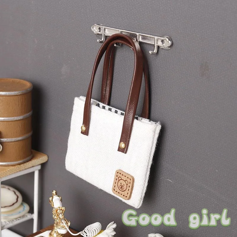 Miniature Dollhouse Canvas Shoulder Bag for Dolls 2 Miniature Dollhouse Canvas Shoulder Bag for Dolls - Image 2