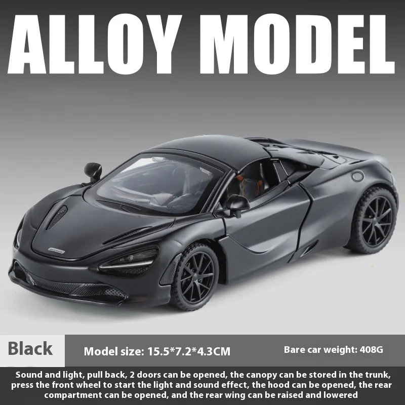 1:32 McLaren 720S Diecast Model with Lights 7 1:32 McLaren 720S Diecast Model with Lights - Image 7