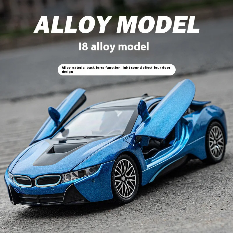 Blue 1:32 Diecast Alloy Sports Car Model 6 Blue 1:32 Diecast Alloy Sports Car Model - Image 6