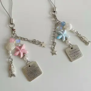 Summer Starfish Fish Phone Chain in Pink & Blue 13 S95428edc51394e528ef7ca5d76932f75I