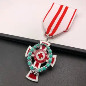 Vintage Red Cross Badge with Wreath 9 S95c9087b624b4684b2893608986370f4v