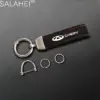 Chery Suede Car Logo Keyring with Red Stitch