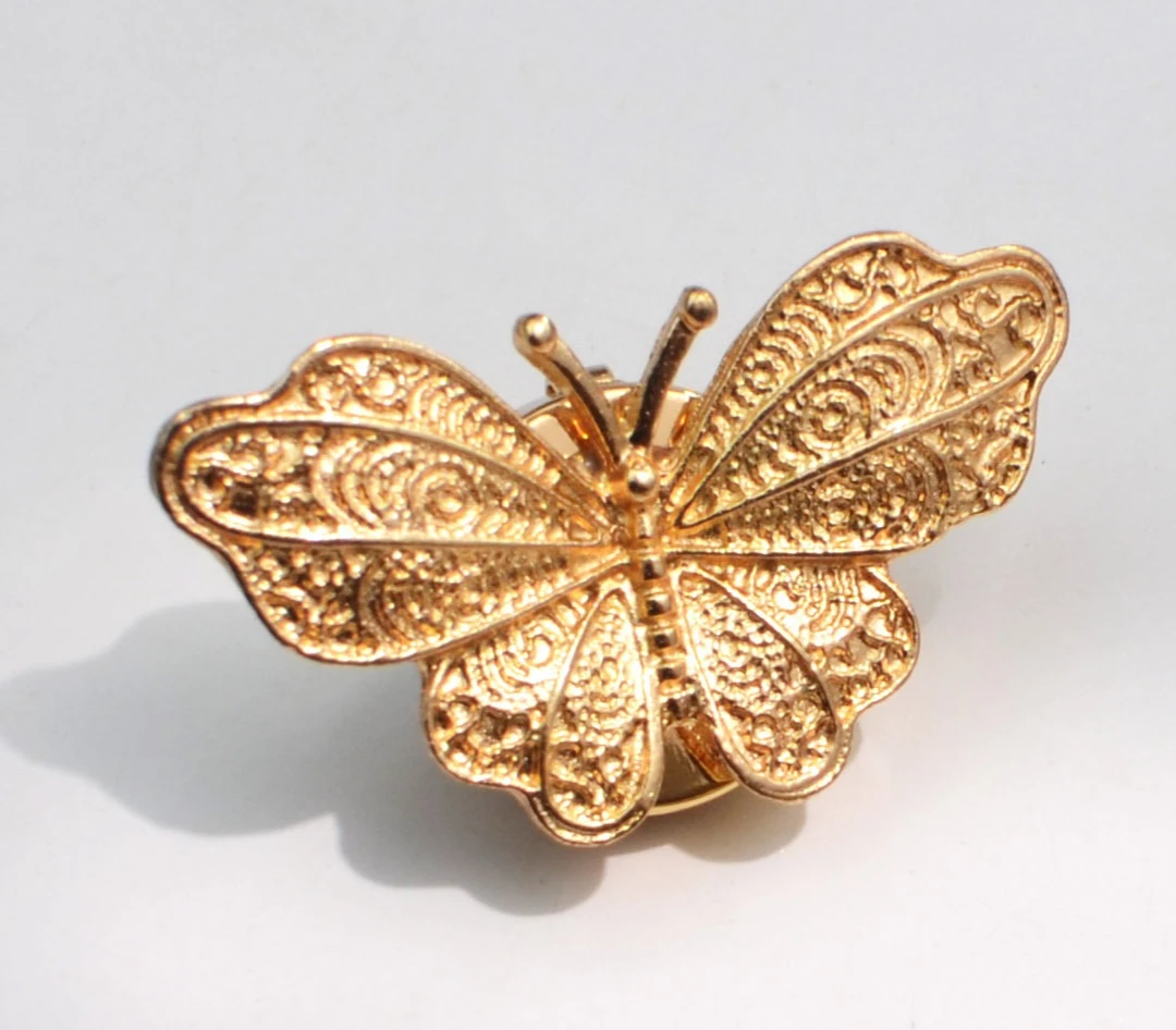 Vintage Embossed Butterfly Brooch Button Cover 7 Vintage Embossed Butterfly Brooch Button Cover - Image 7