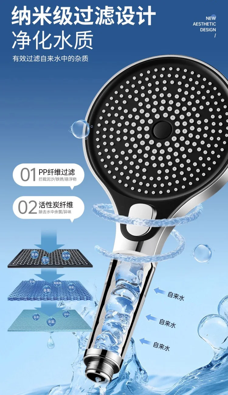 13CM Multi-Mode Round Shower Head with Filter 4 13CM Multi-Mode Round Shower Head with Filter - Image 4