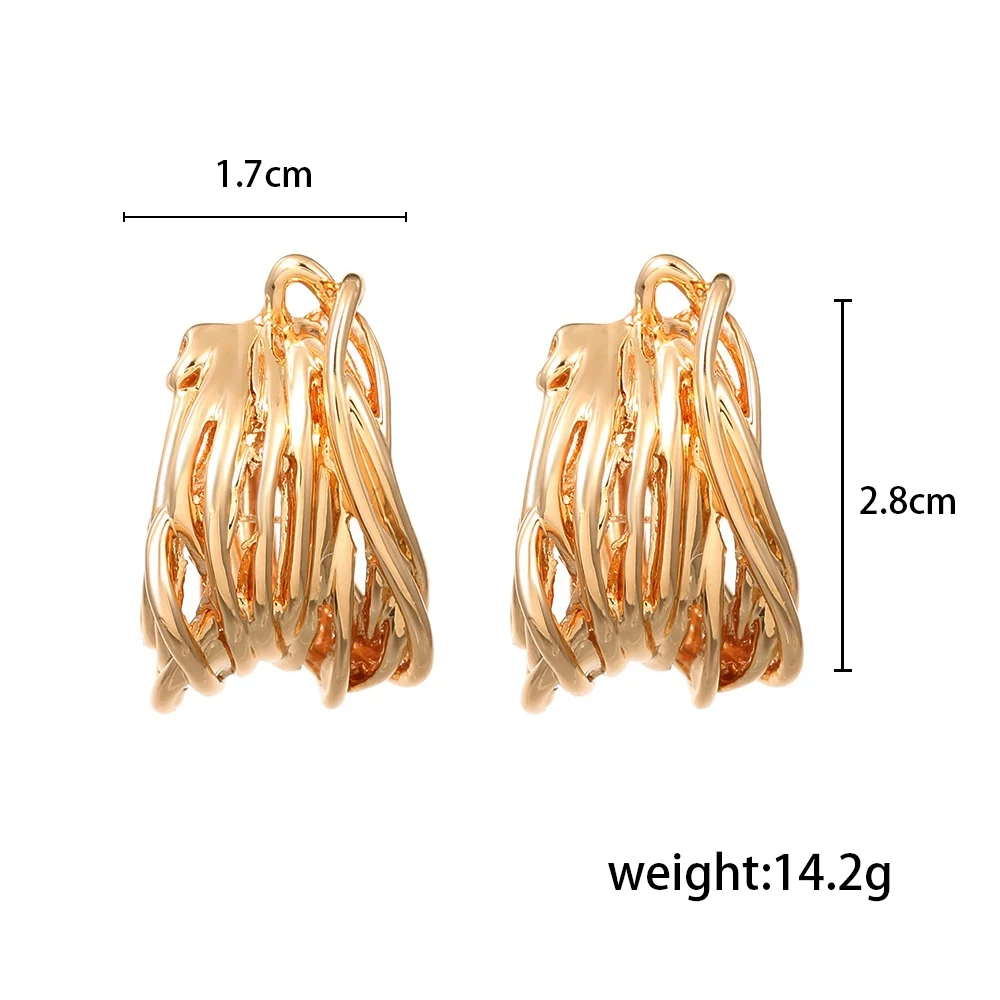 Bold Gold Geometric Hoop Earrings 6 Bold Gold Geometric Hoop Earrings - Image 6