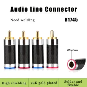 Gold-Plated RCA Connectors with Lotus Head Design 15 S96bee7bc5d7e4ec1841e44201fab6bffy
