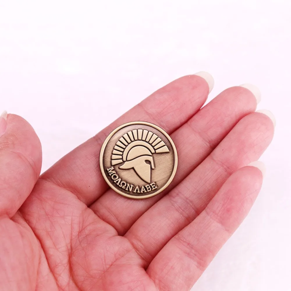 Vintage Spartan Helmet Badge in Gold Finish 4 Vintage Spartan Helmet Badge in Gold Finish - Image 4