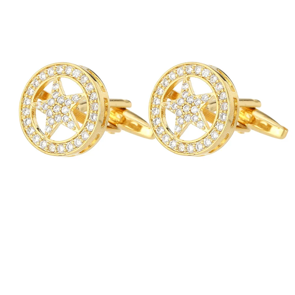 Five-Pointed Star Cufflinks in Alloy with Diamantes 3 Five-Pointed Star Cufflinks in Alloy with Diamantes - Image 3