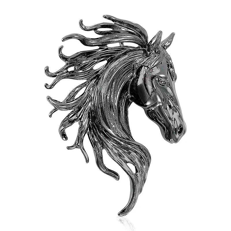 Horse-Shaped Brooch in Zinc Alloy 6 Horse-Shaped Brooch in Zinc Alloy - Image 6