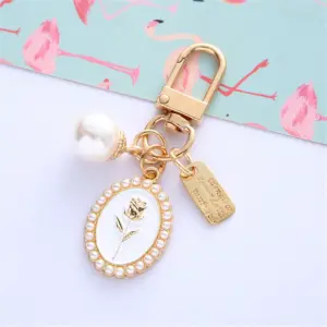 Elegant Rose Motif Keychain with Imitation Pearls 11 S97d757c62b8e4903b2eba7d05b149282P 1