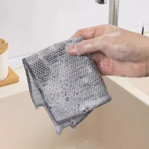 Heavy-Duty Silver Steel Wire Cleaning Cloths Set