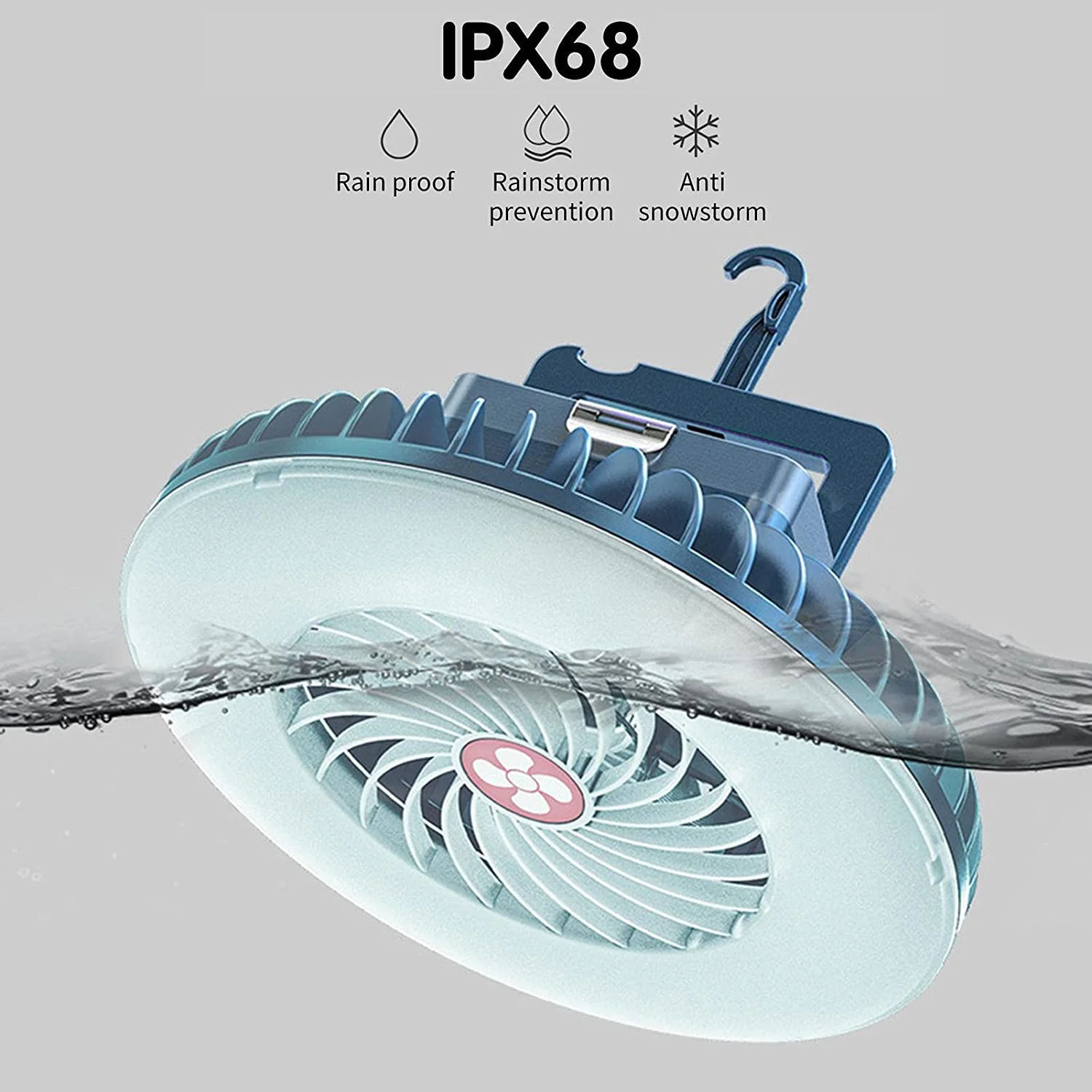 Portable Camping Fan with LED and 2400mAh Battery 5 Portable Camping Fan with LED and 2400mAh Battery - Image 5